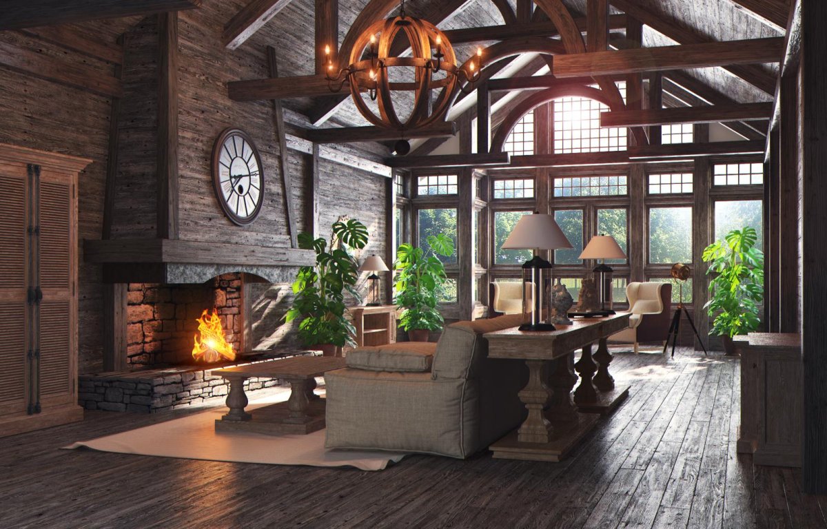 Уютный домик с камином