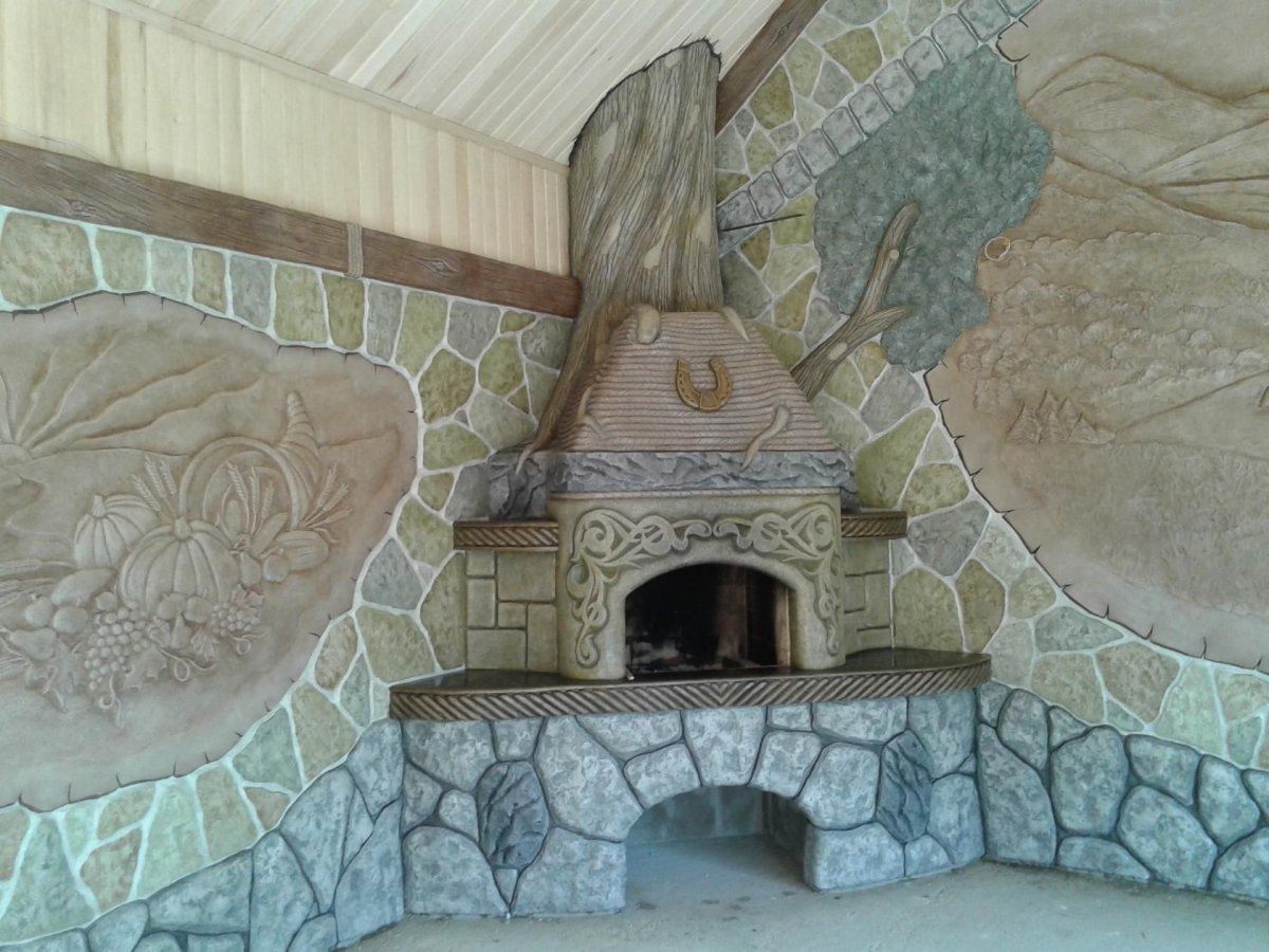 Камин рустикальный стиль