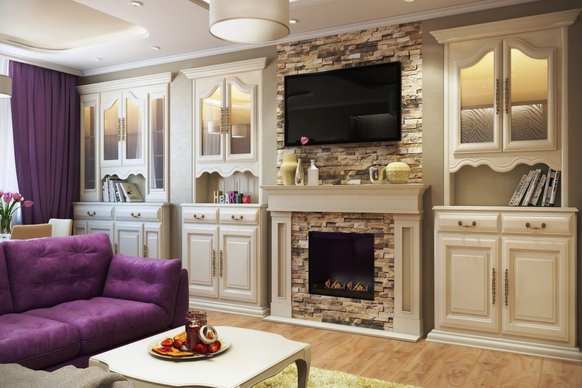 Гостиная с камином