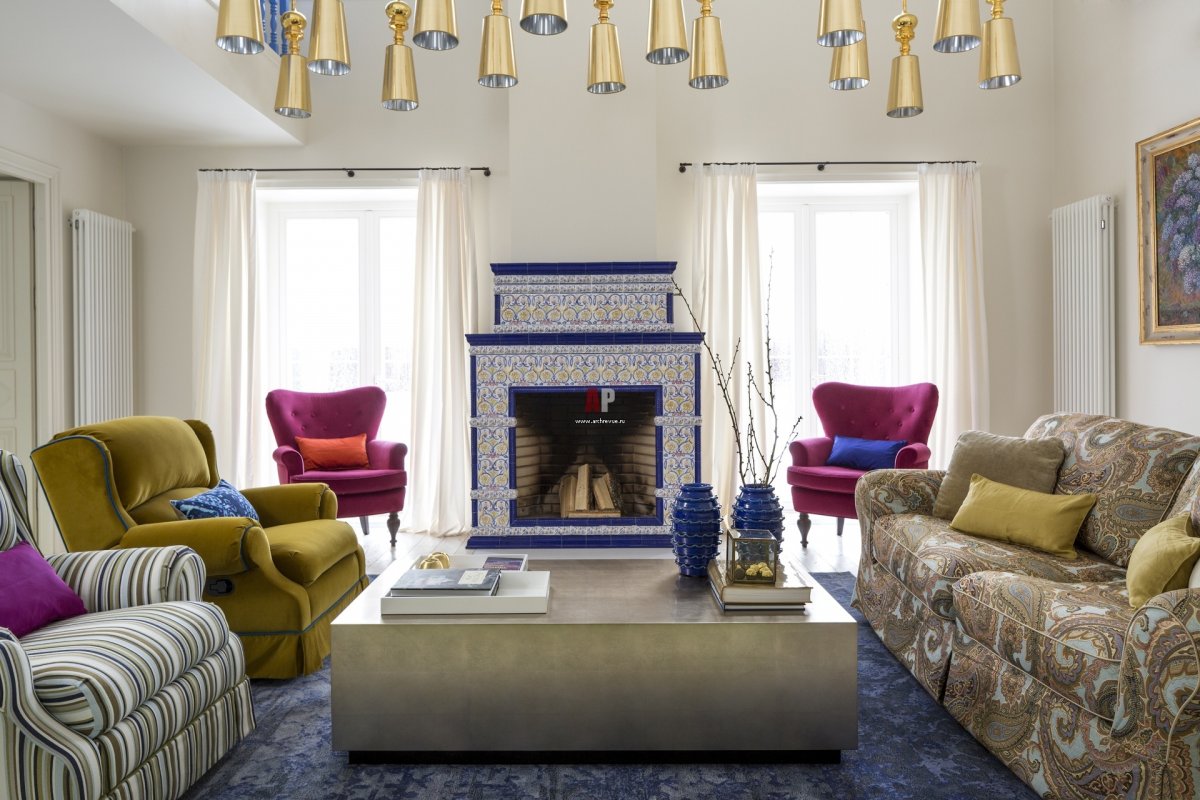 Камин в стиле Фьюжн