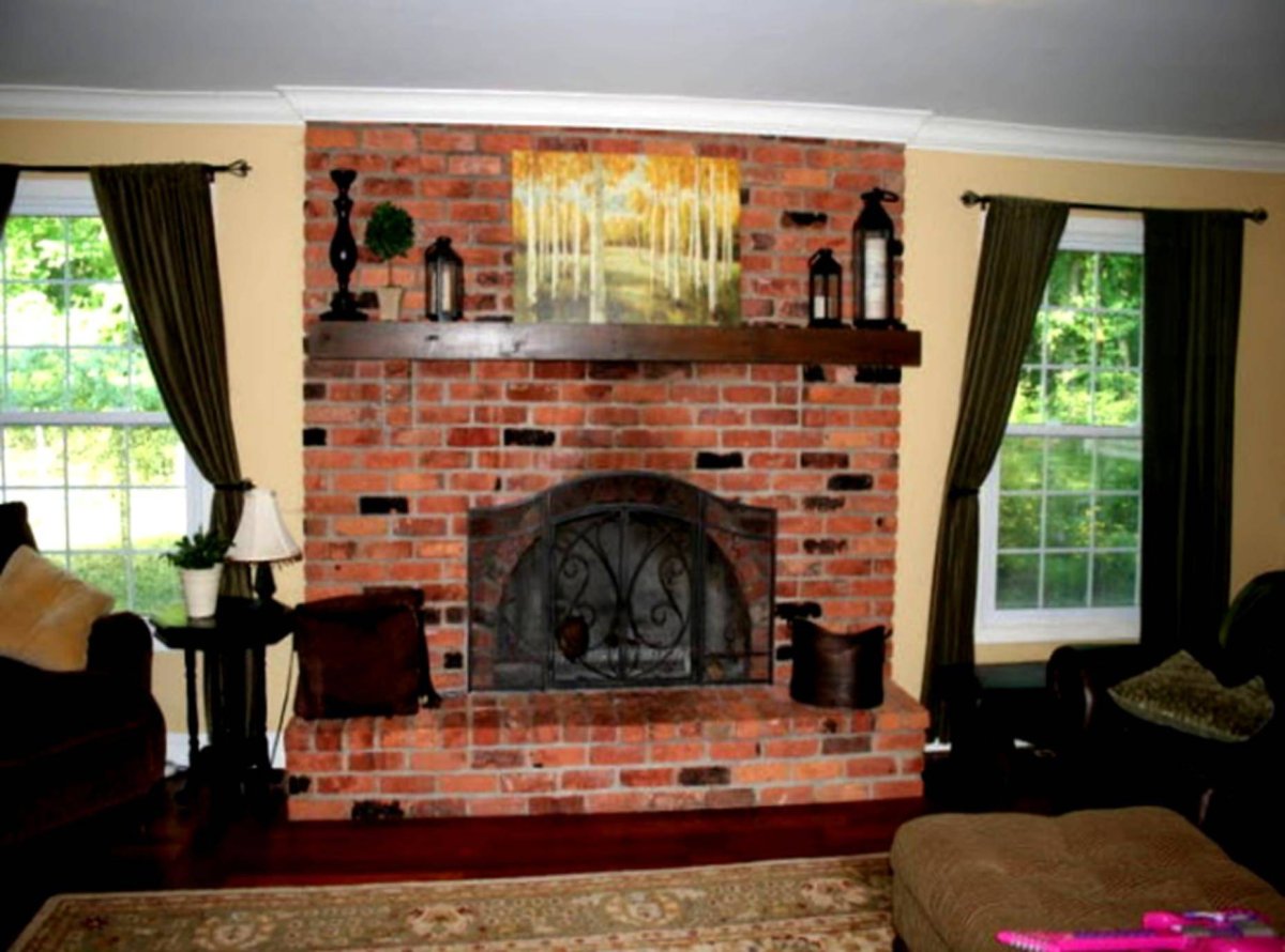 Печь в английском стиле из красного кирпича
