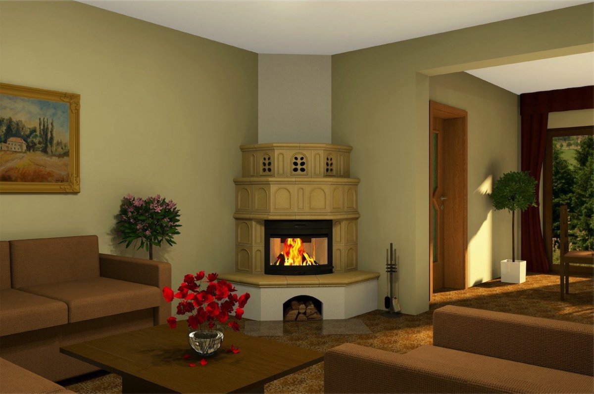 Гостиная с камином