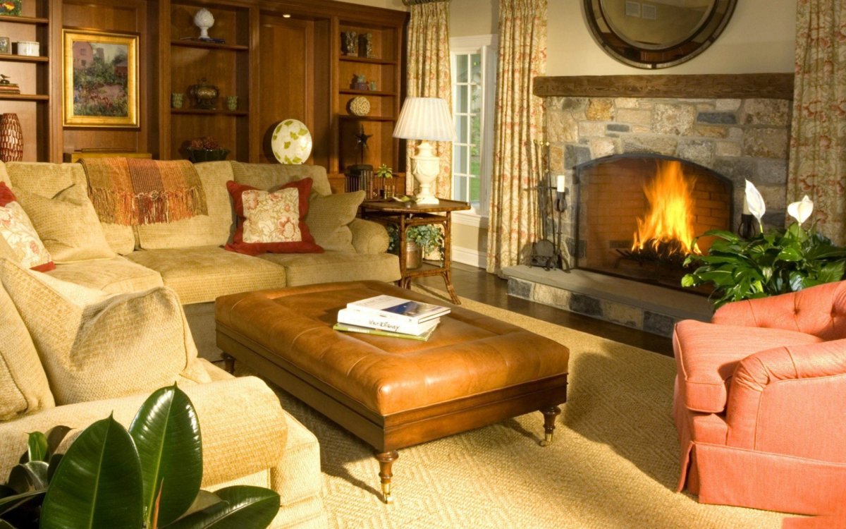 Гостиная с камином
