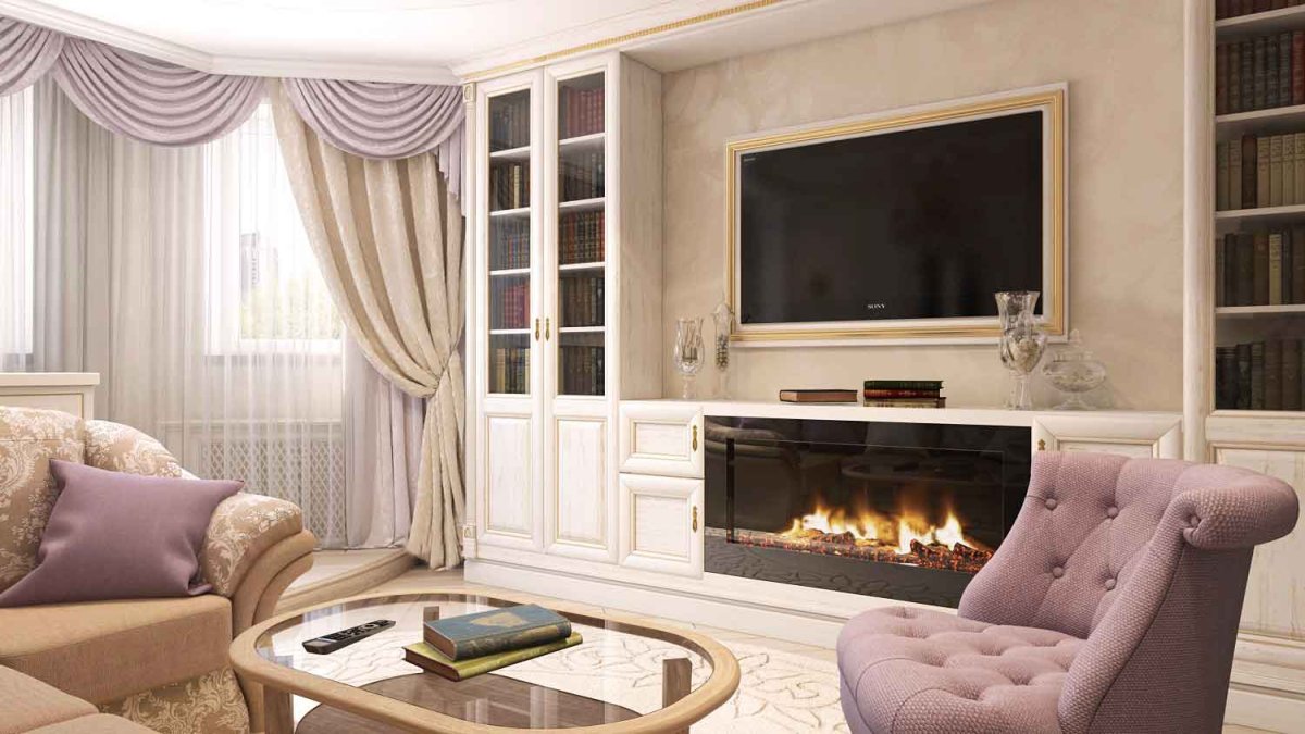 Бра над камином