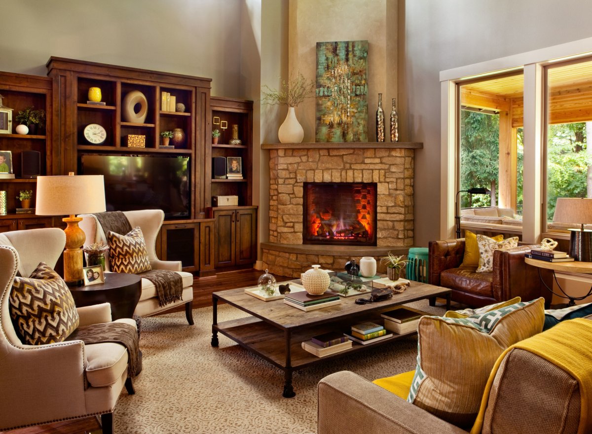 Гостиная с камином