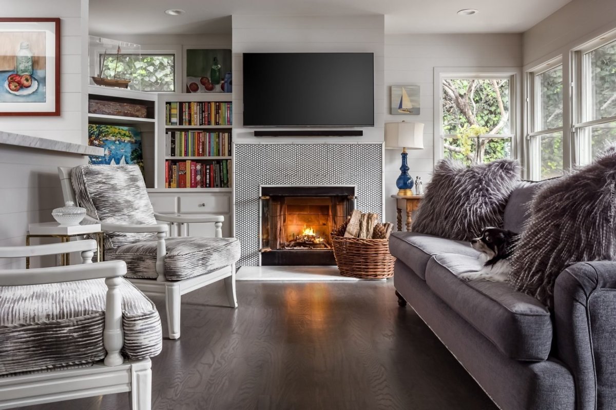 Фотообои камин в интерьере