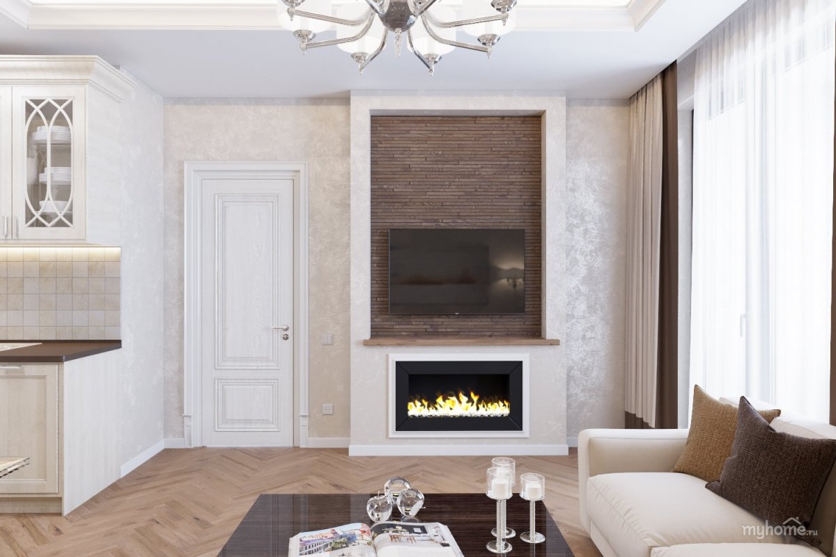 Камн с телевизором Нео классика