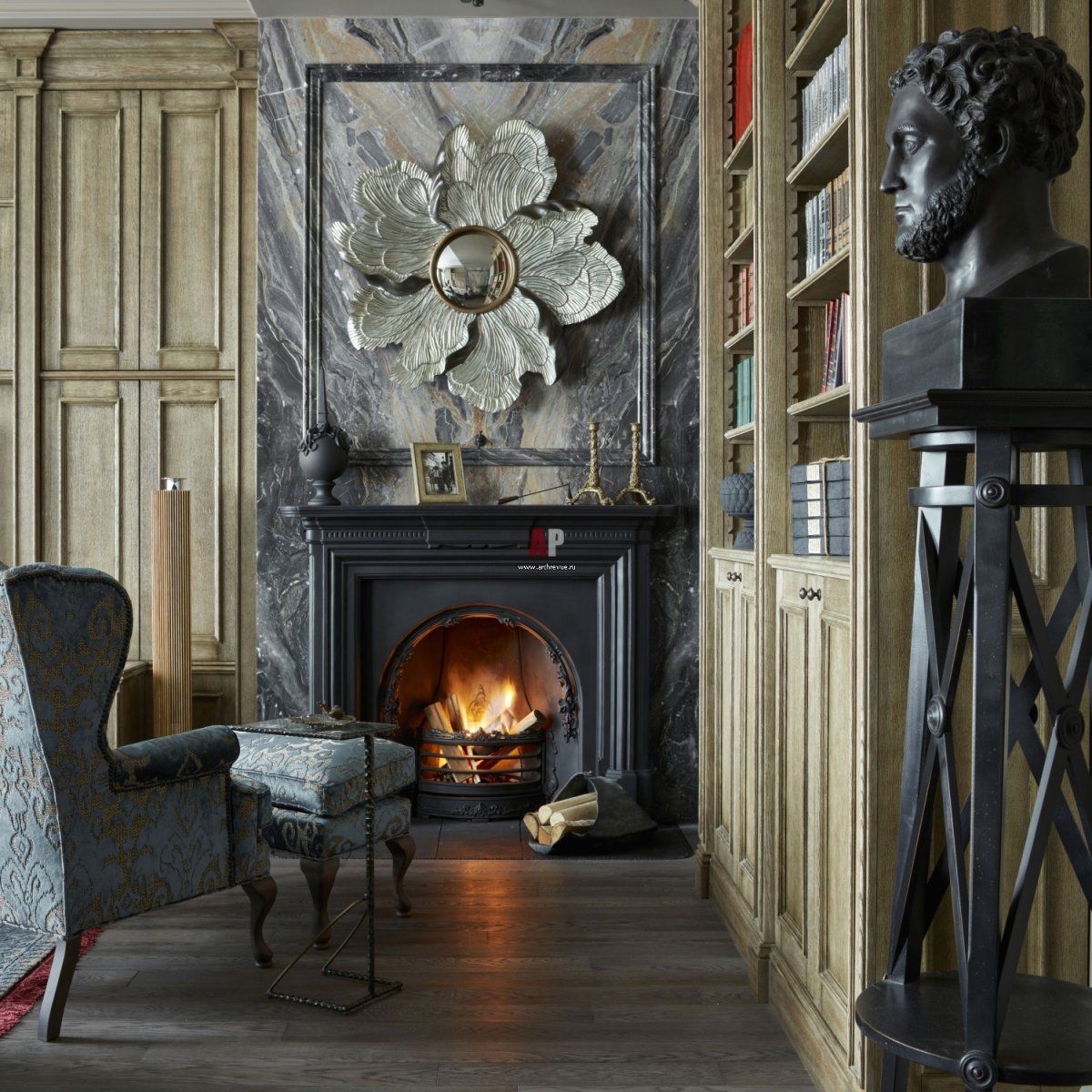 Каминная зона в интерьере