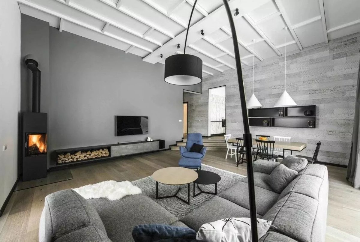 Гостиная в скандинавском стиле в доме