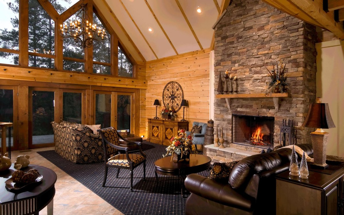 Гостиная с камином