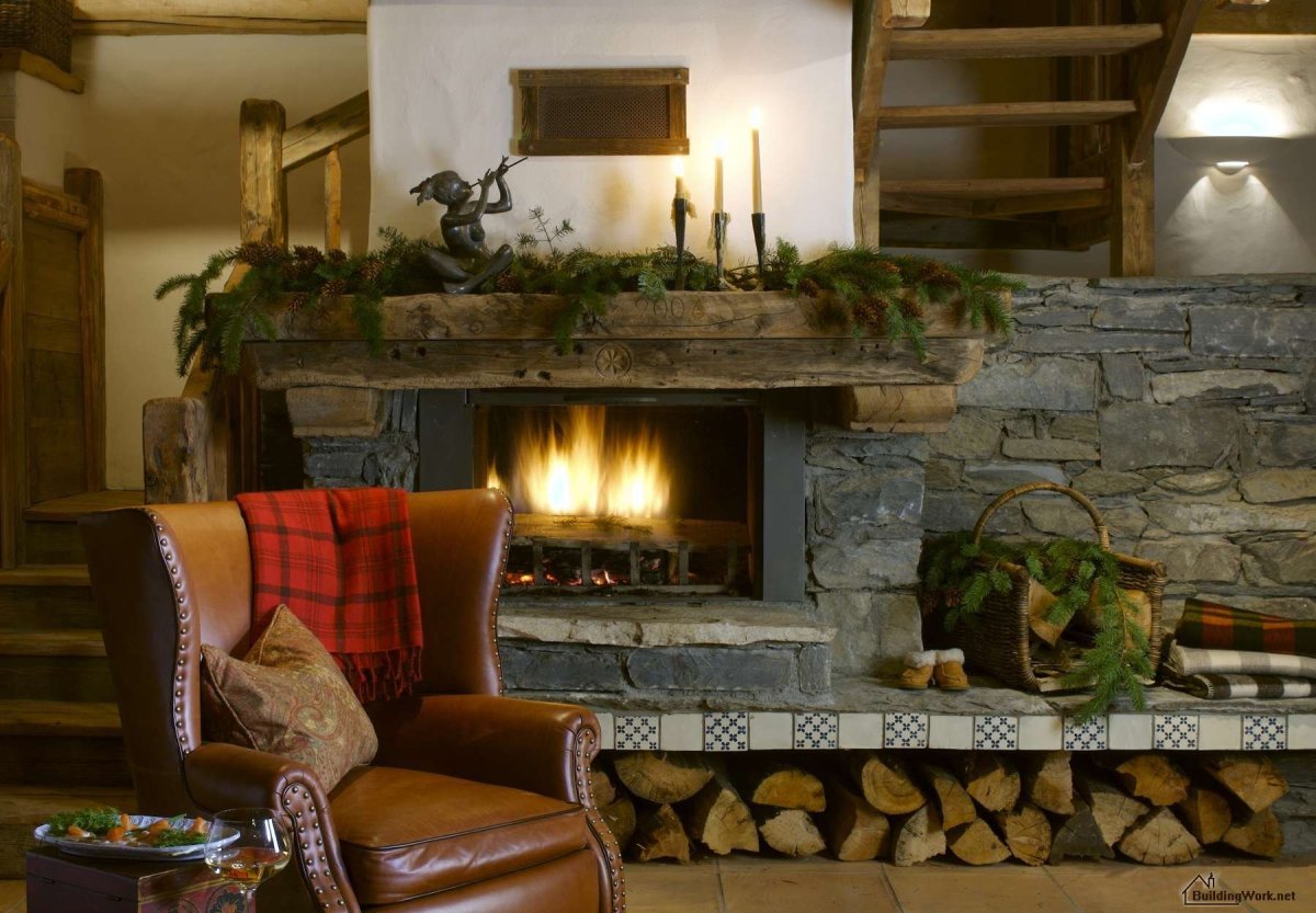 Красивые камины из камня