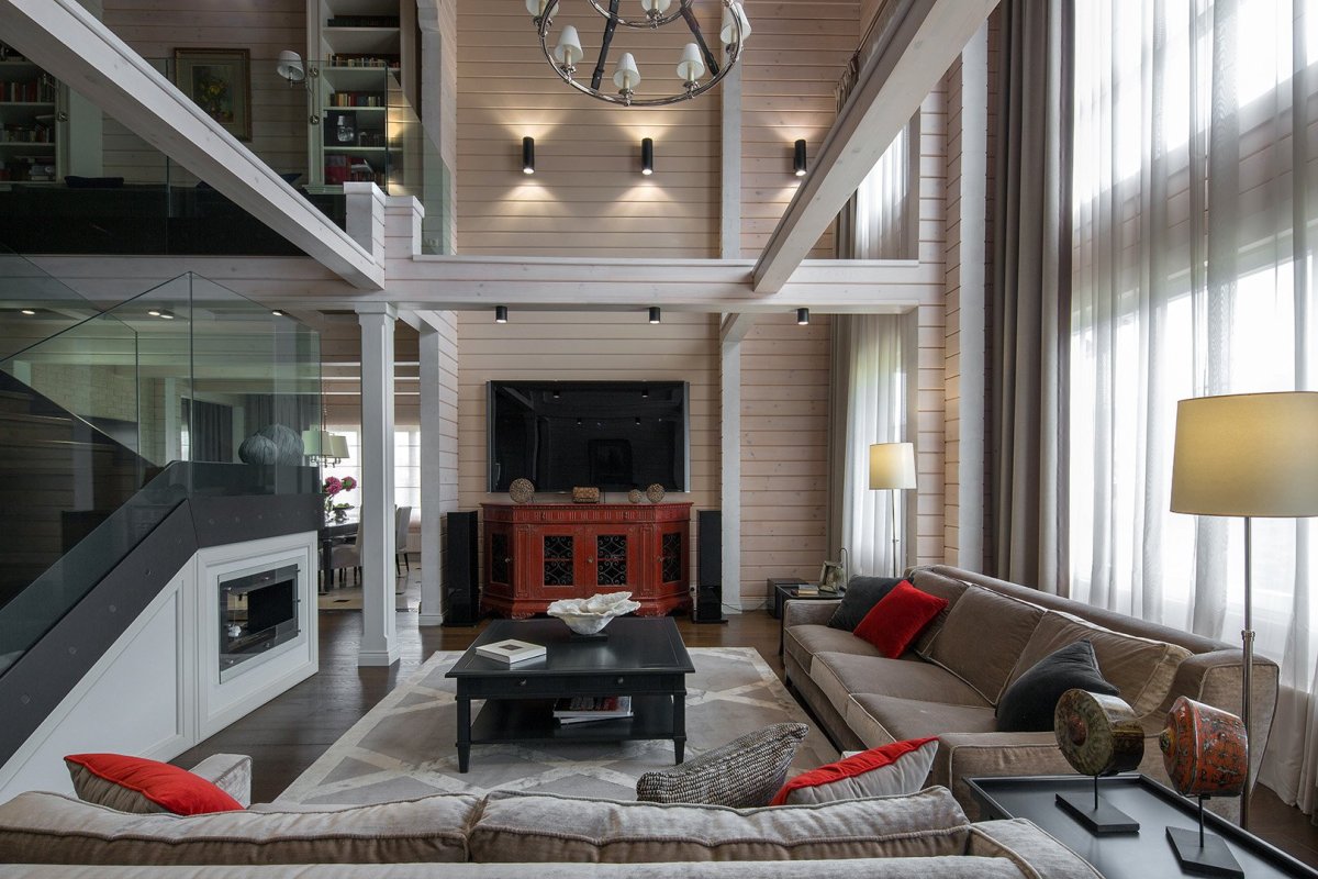 Дом из клееного бруса интерьер второй свет