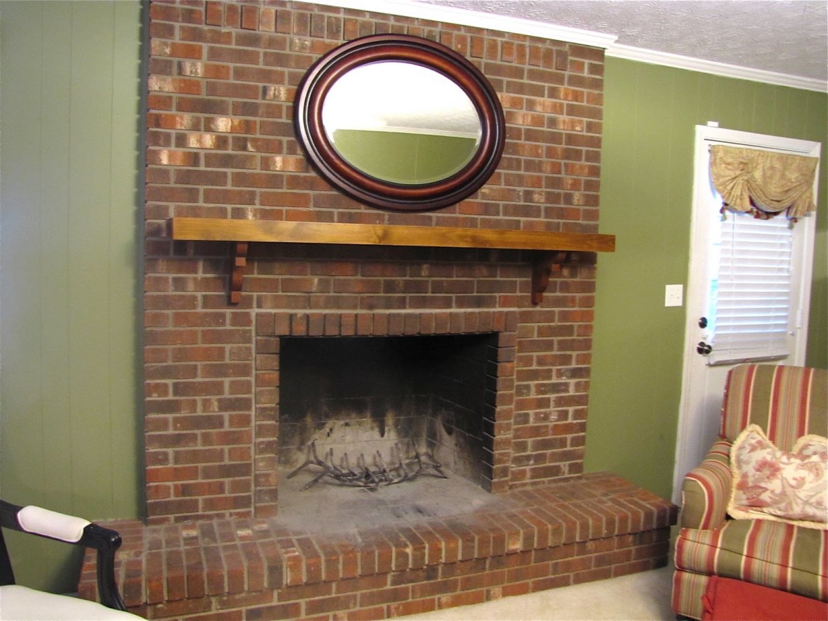 Brick Fireplace Makeover