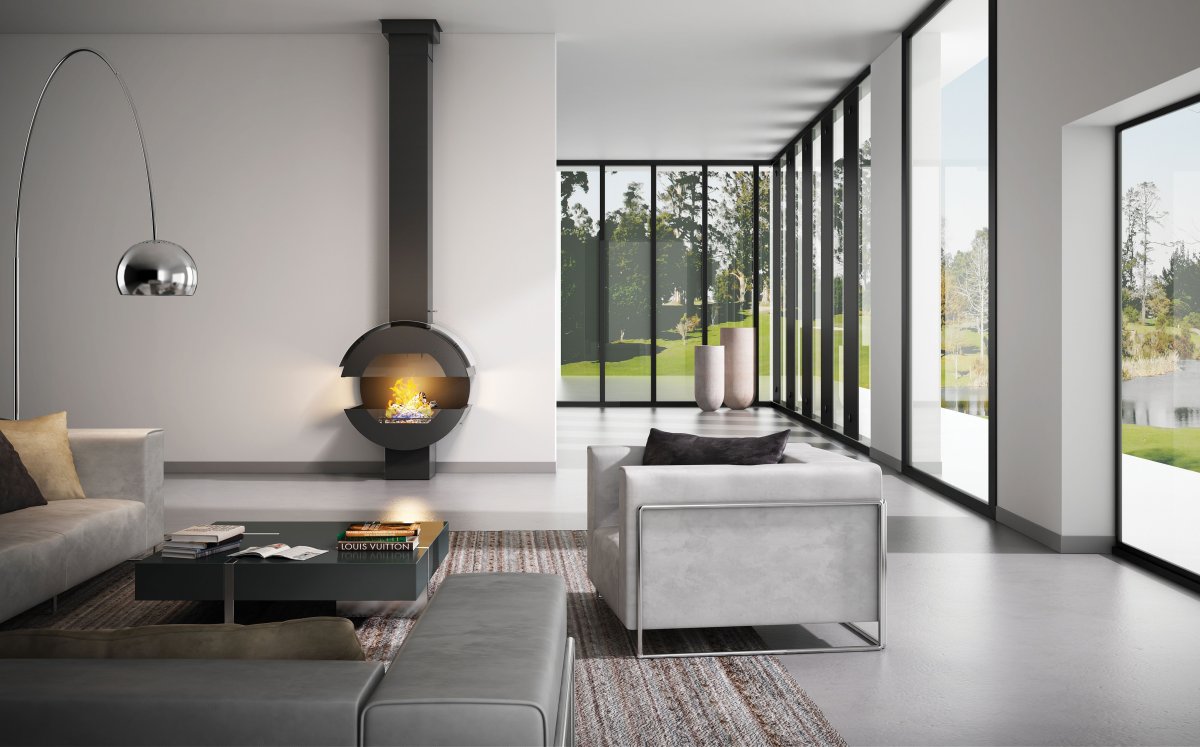 Гостиная в стиле Минимализм с камином