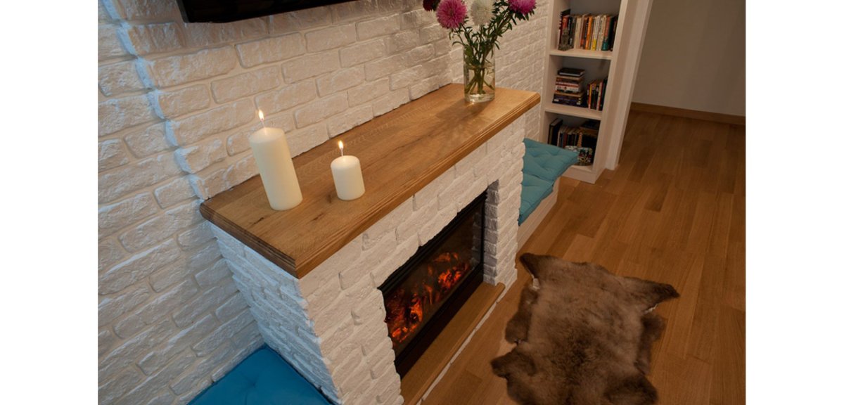 Декоративный камин под кирпич