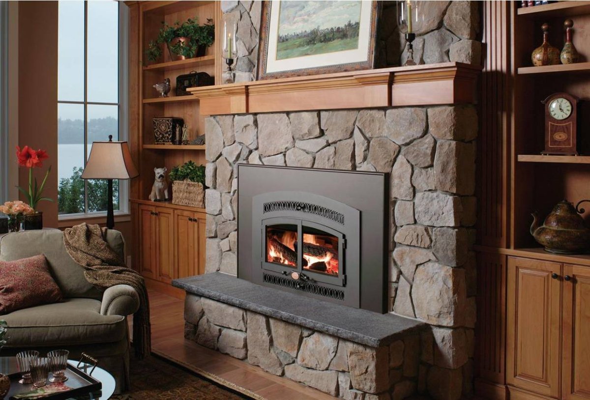 Печь облицованная камнем