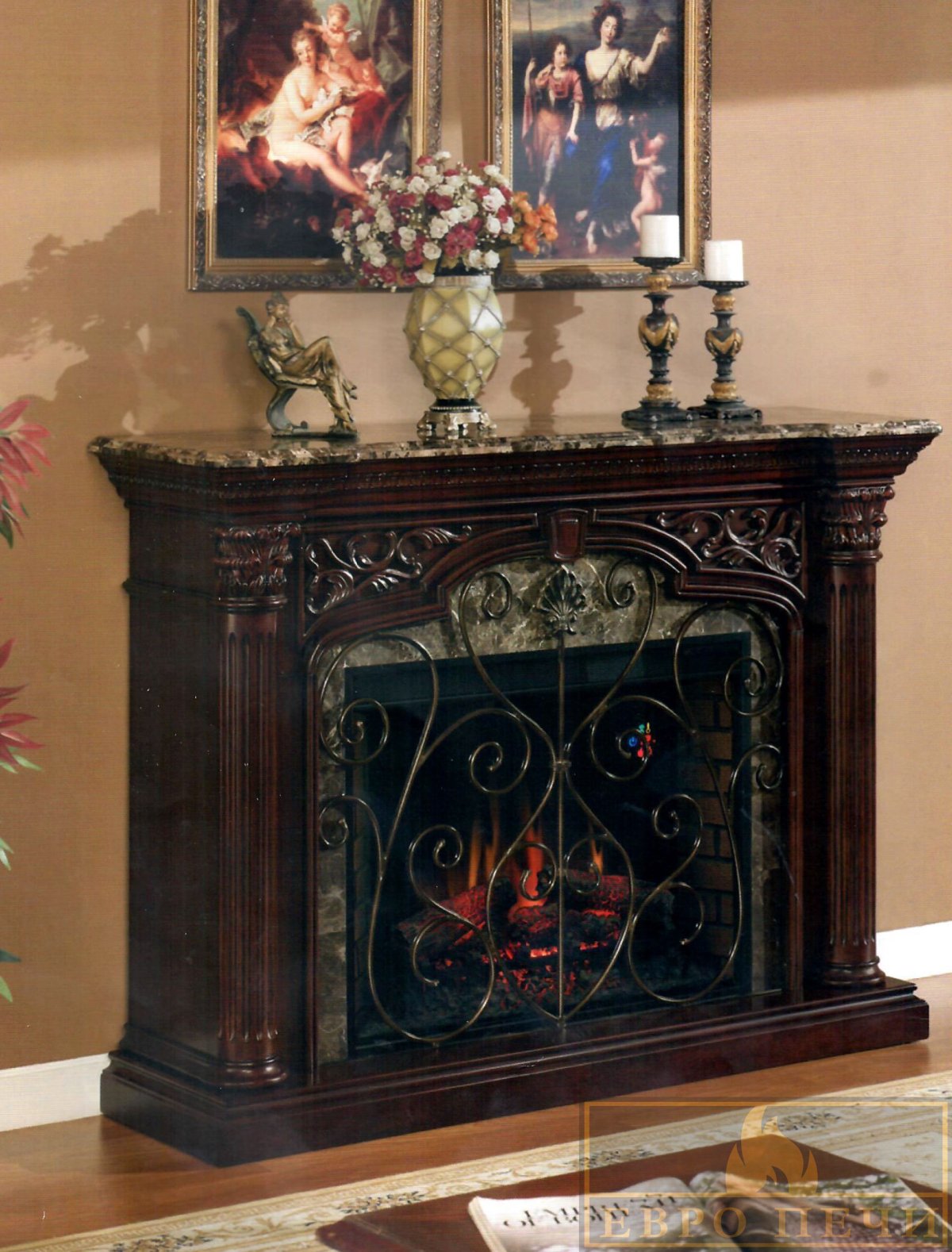 Электрокамин CLASSICFLAME Vincent вишня