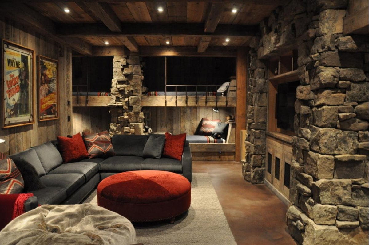 Дерево и камень в интерьере квартиры