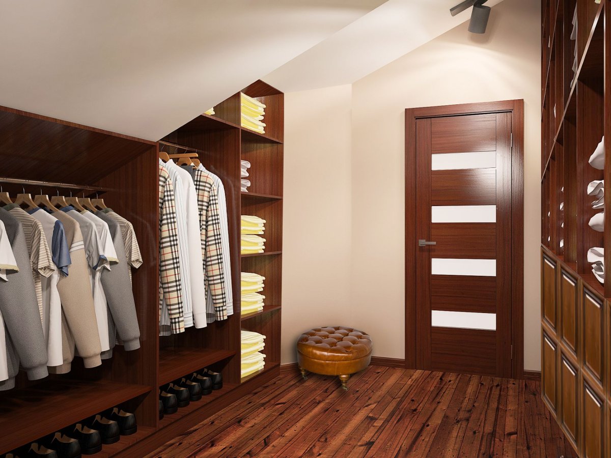 Гардеробная под лестницей