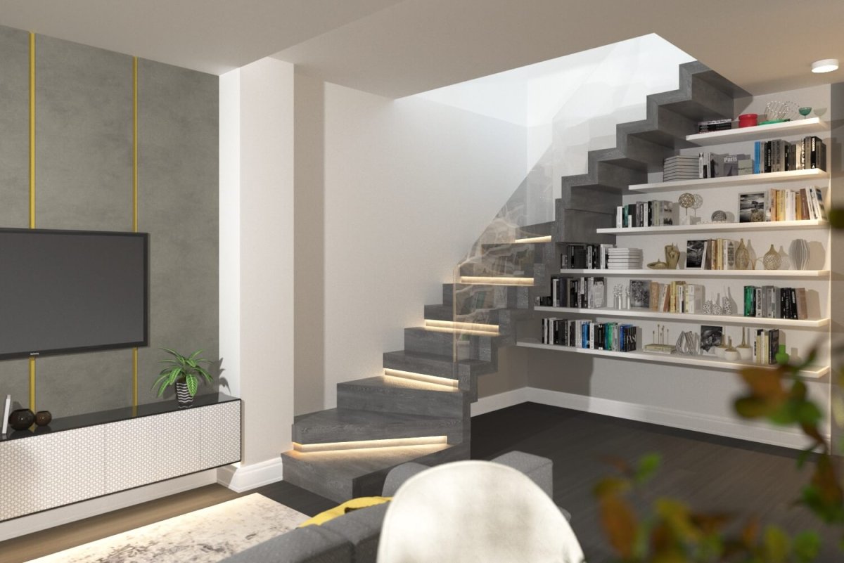 Отделка под лестницей