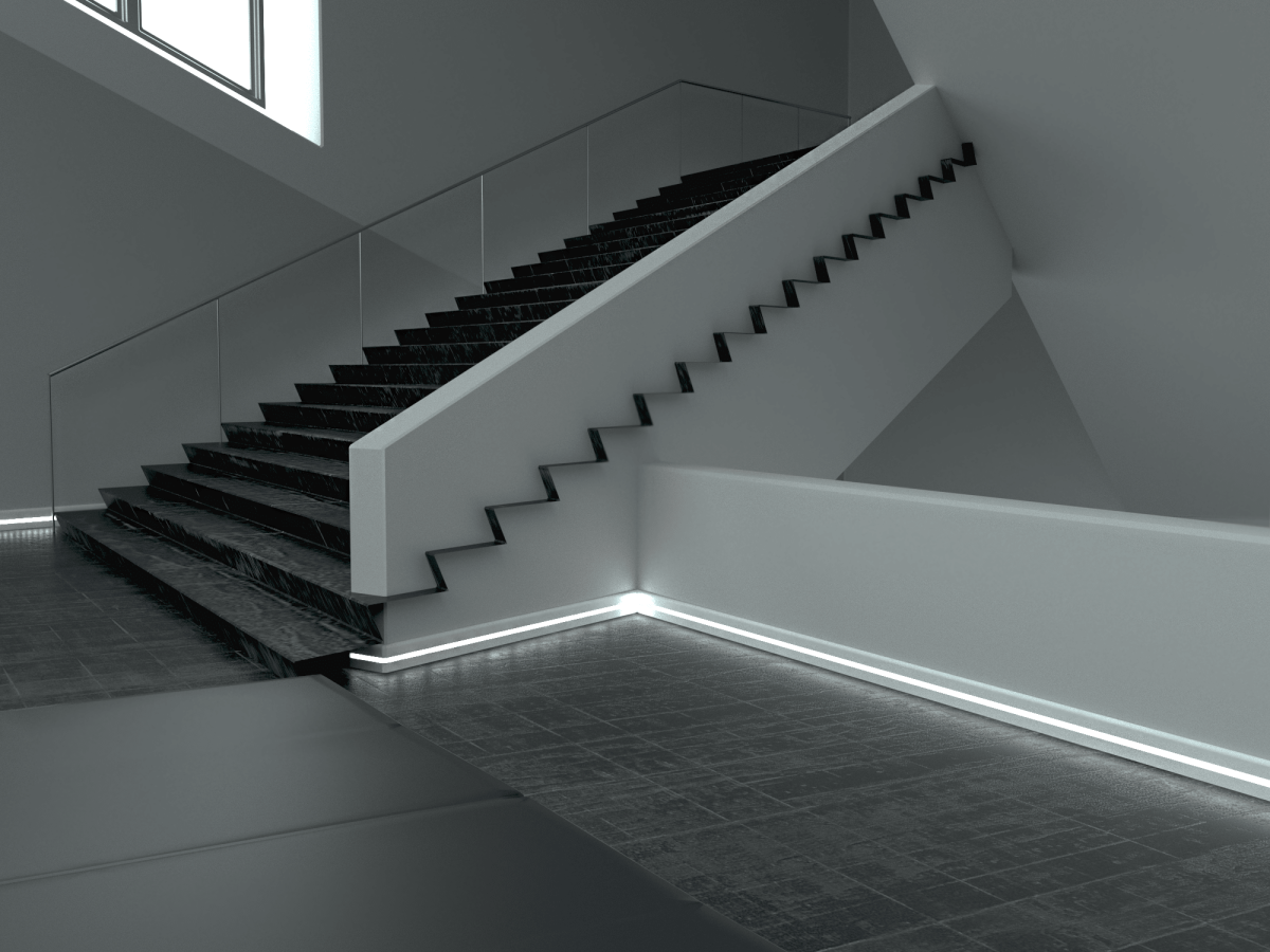 Напольный плинтус с подсветкой PN 050 led Евровуд