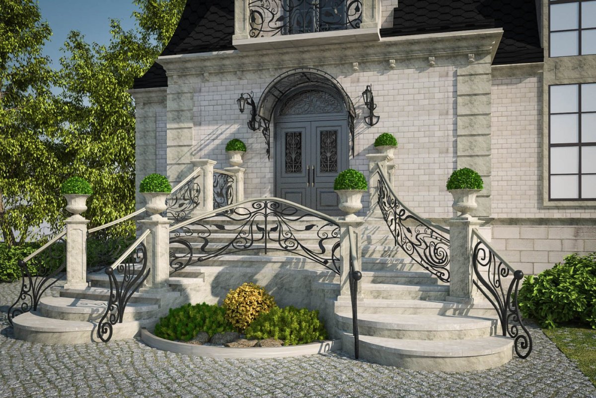 Лестница с колоннами