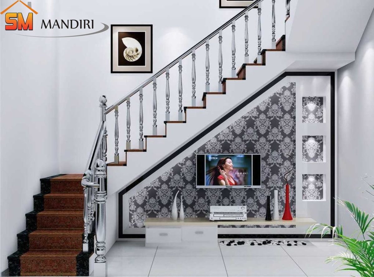 Двери под лестницей в современном стиле