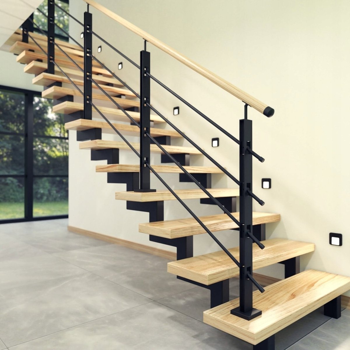 Лестница на второй этаж на монокосоуре