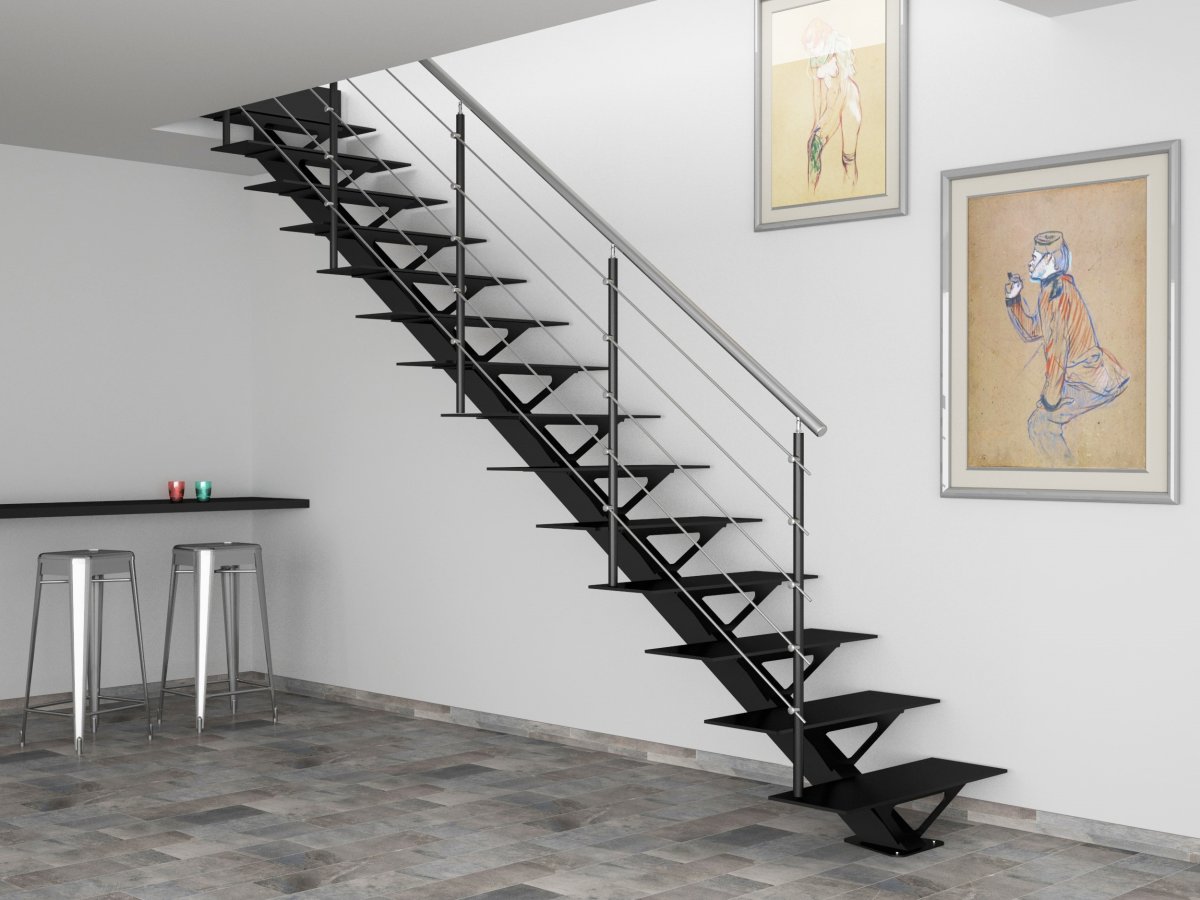 Ограждение лестницы на монокосоуре