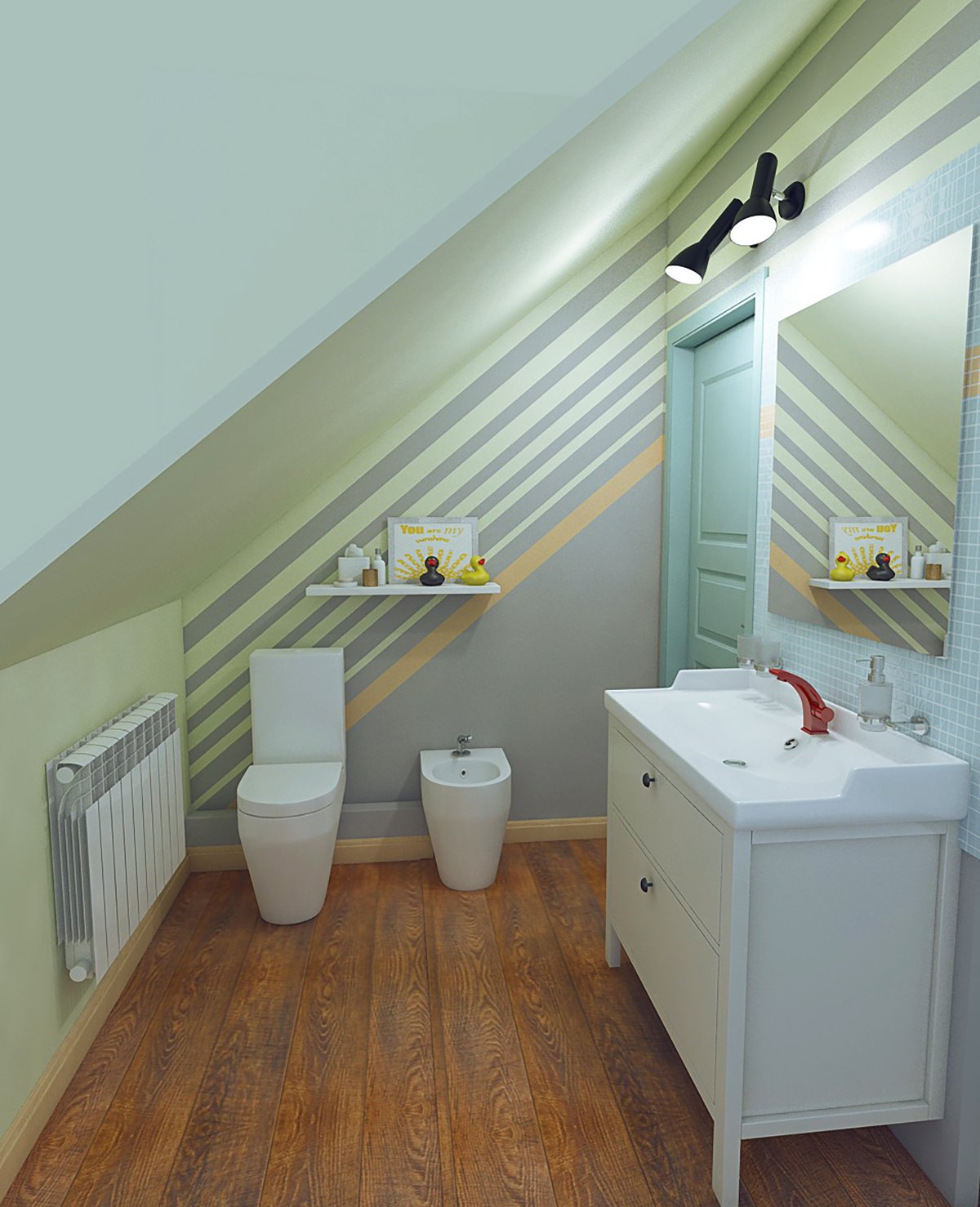 Туалет под лестницей