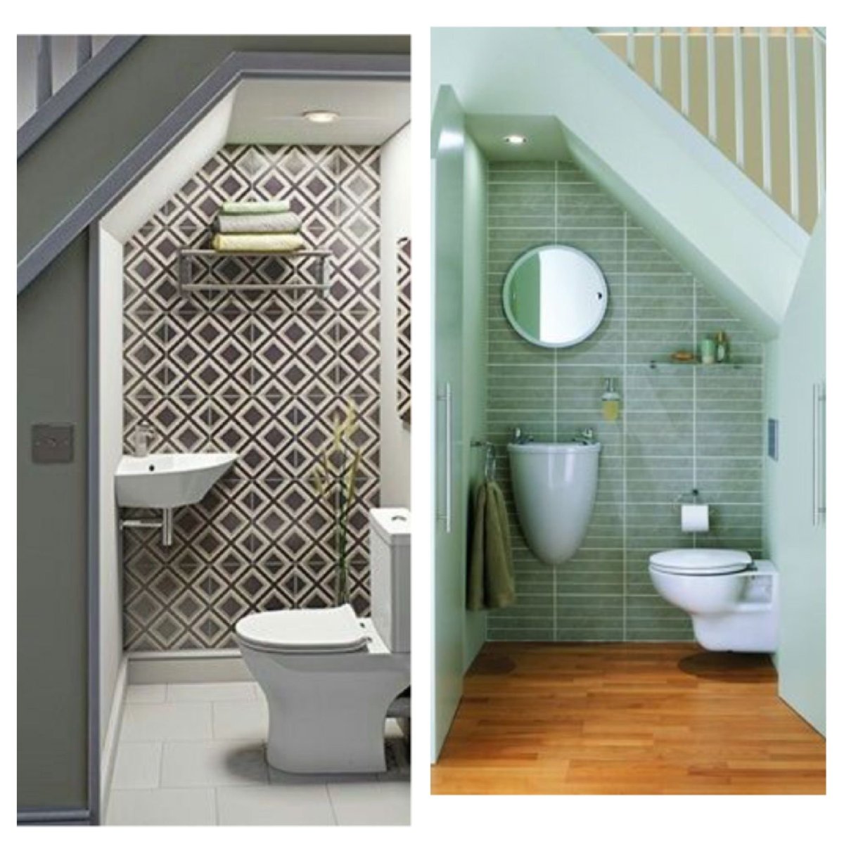 Ванная с туалетом на мансардном этаже