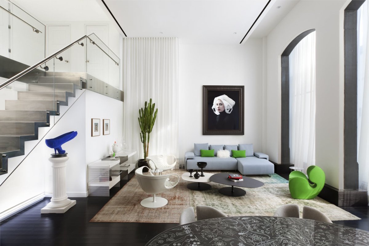 Интерьер двухъярусной квартиры