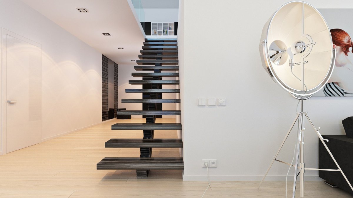 Лестница на монокосоуре лофт