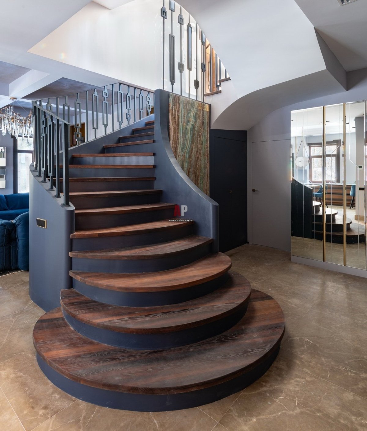 Декор бетонной лестницы