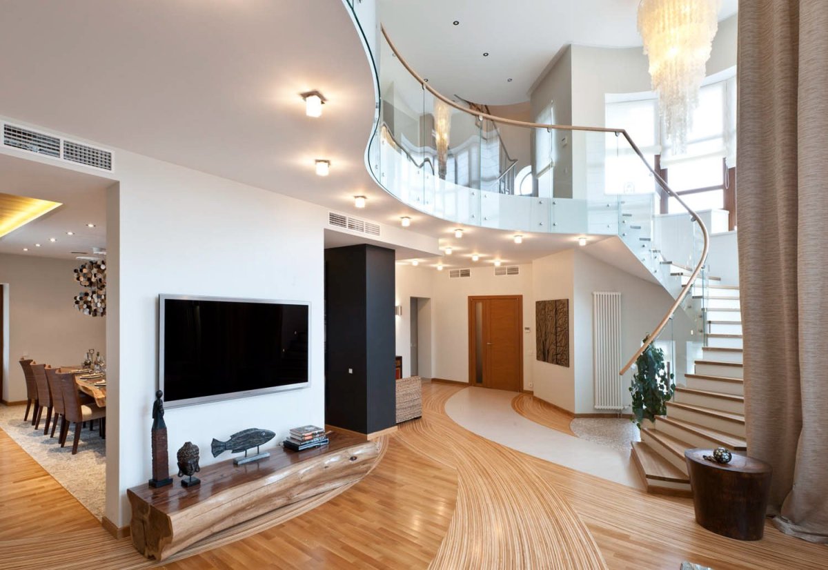 Лестница в двухуровневой квартире