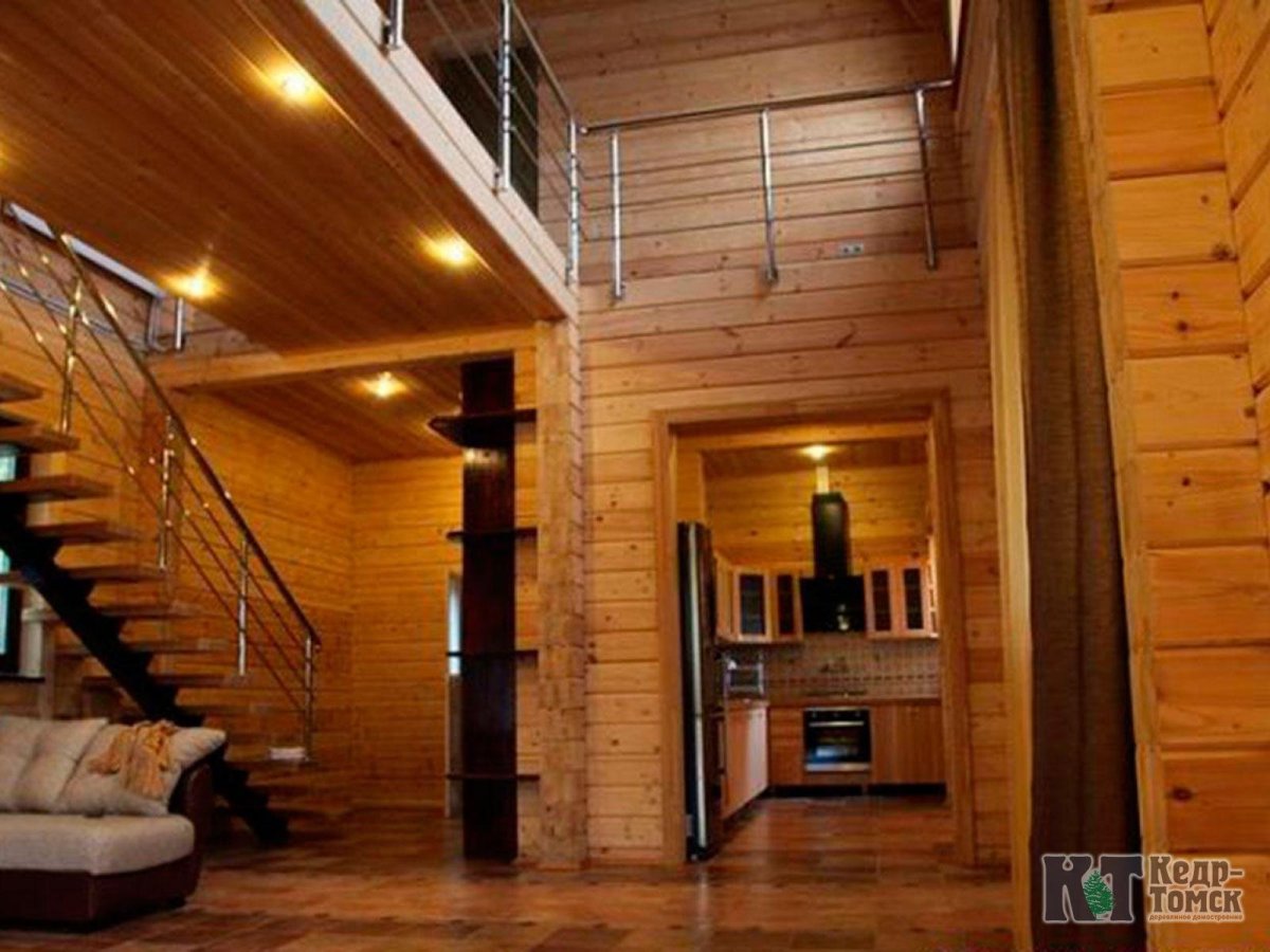 Интерьер кухни в стиле Прованс в доме из клееного бруса