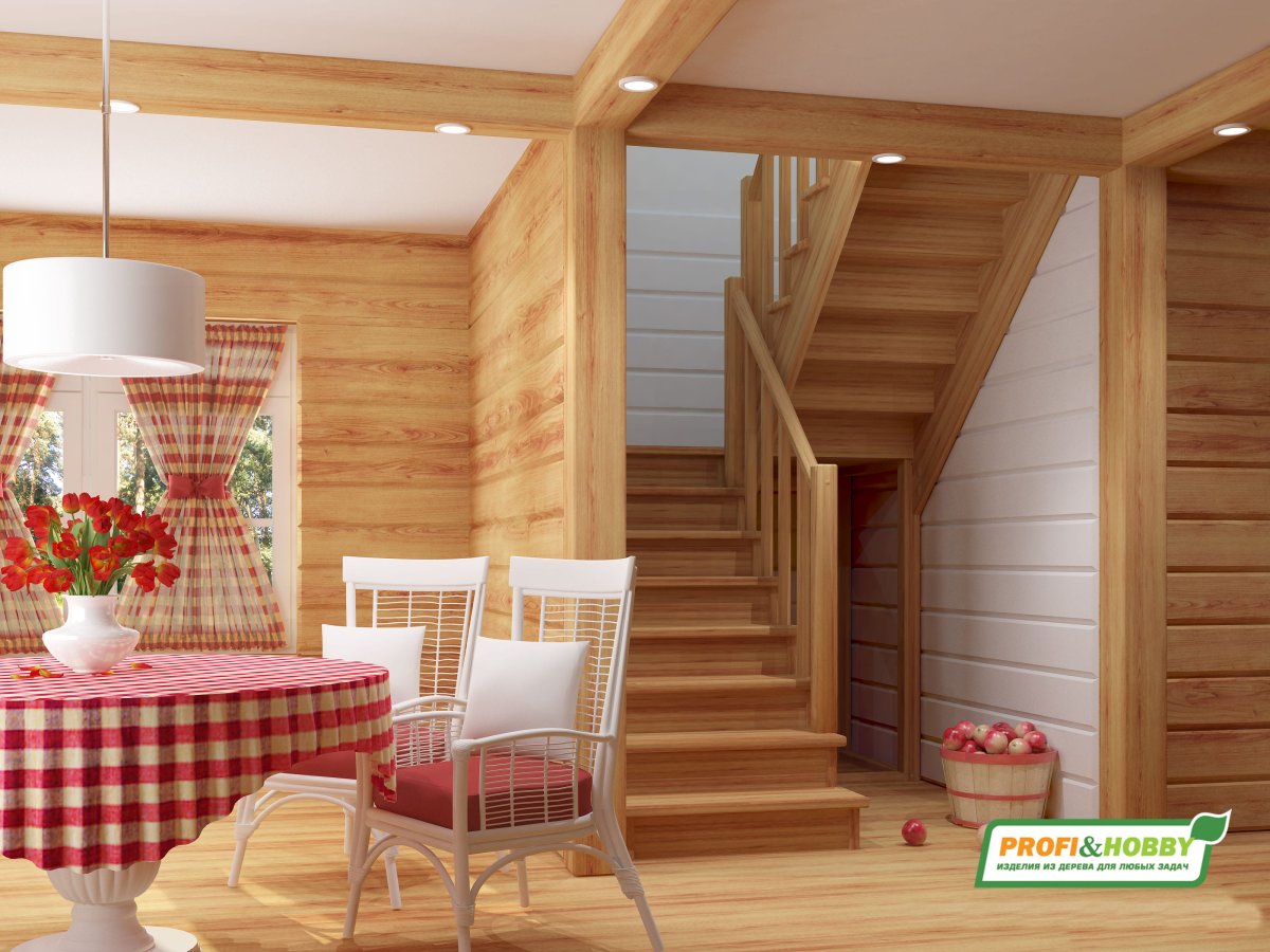 Лестница деревянная к004м