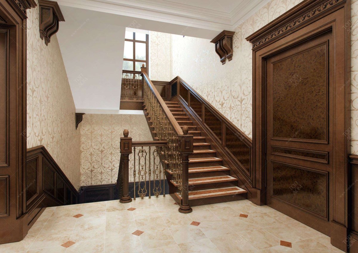 Лестничный проем в классическом стиле