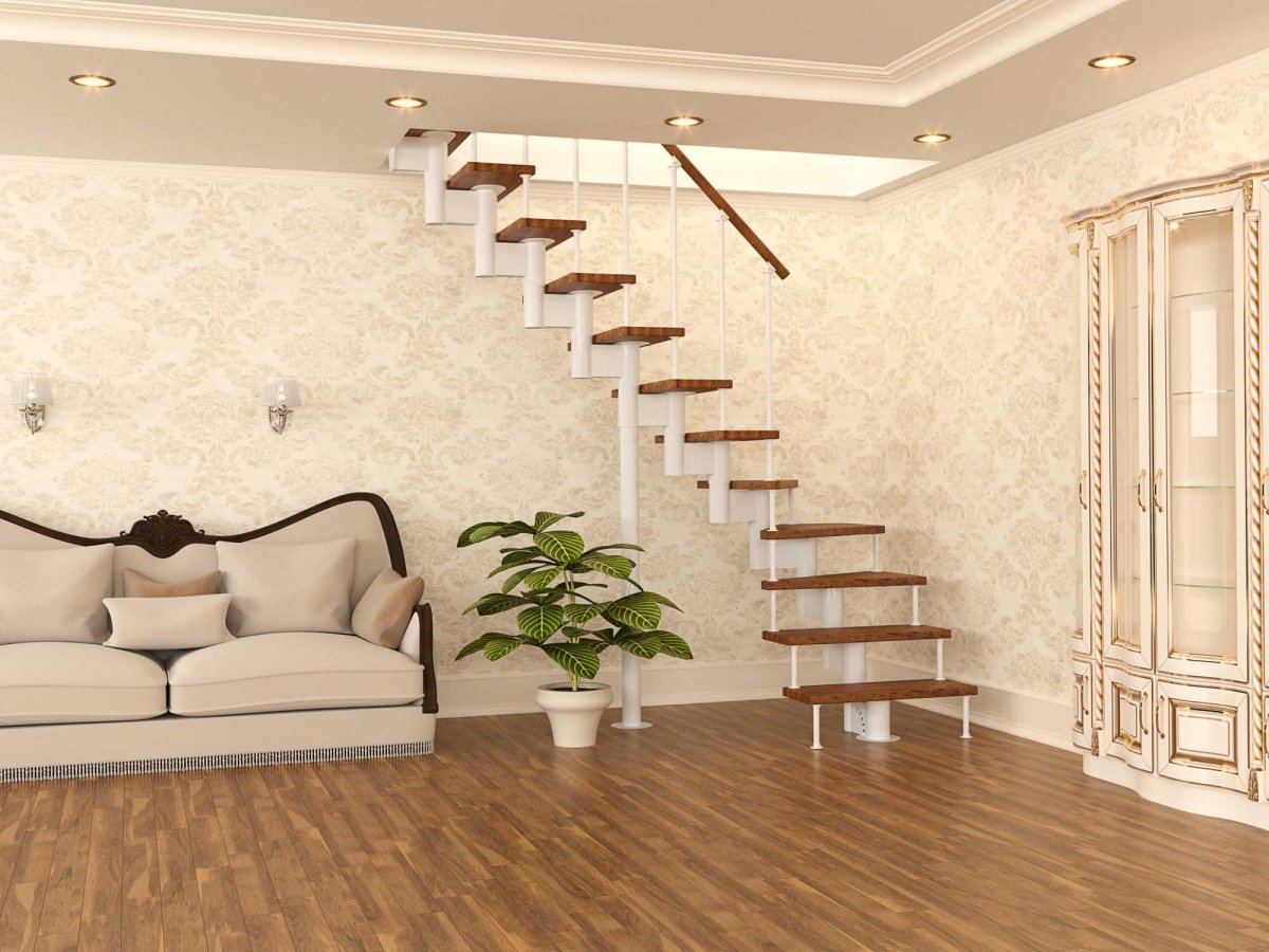 Отделка бетонных ступеней деревом