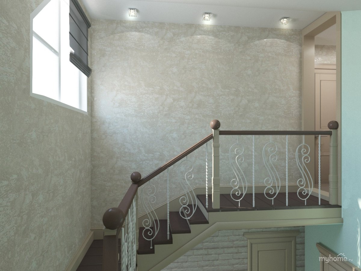 Штукатурка лестничного марша в коттедже