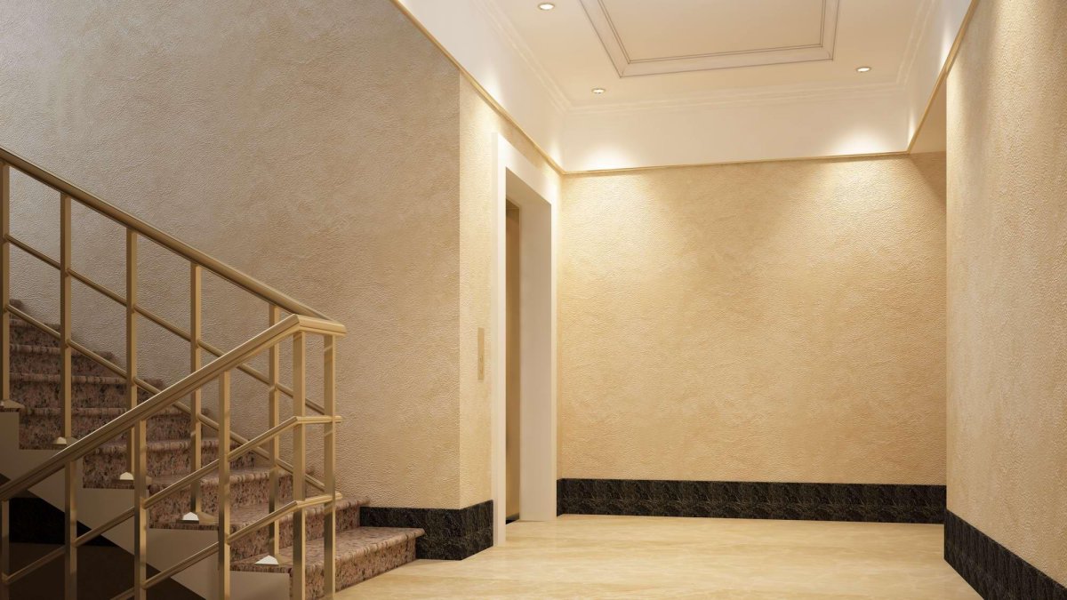Декоративная штукатурка в подъезде