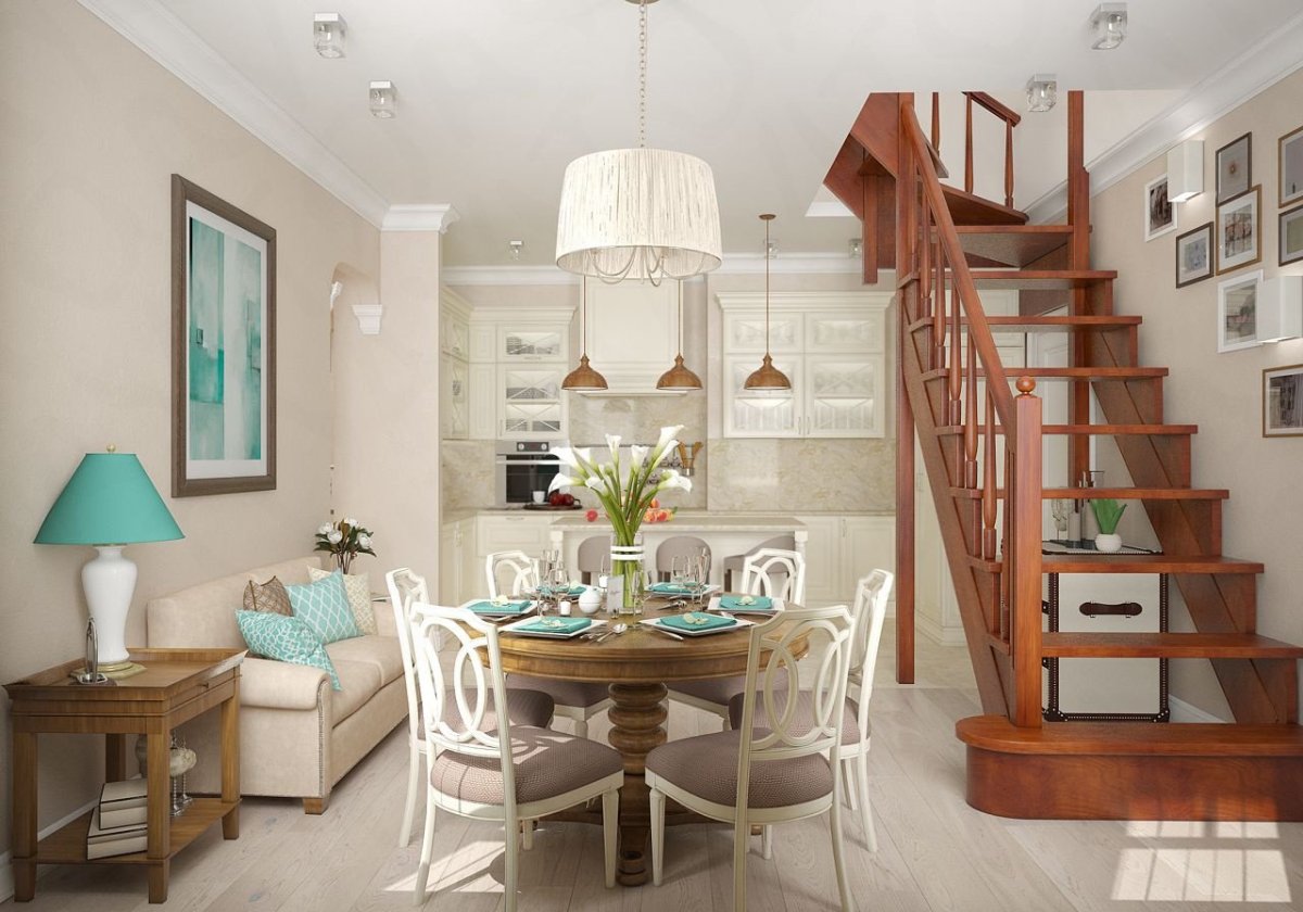 Двухуровневая гостиная