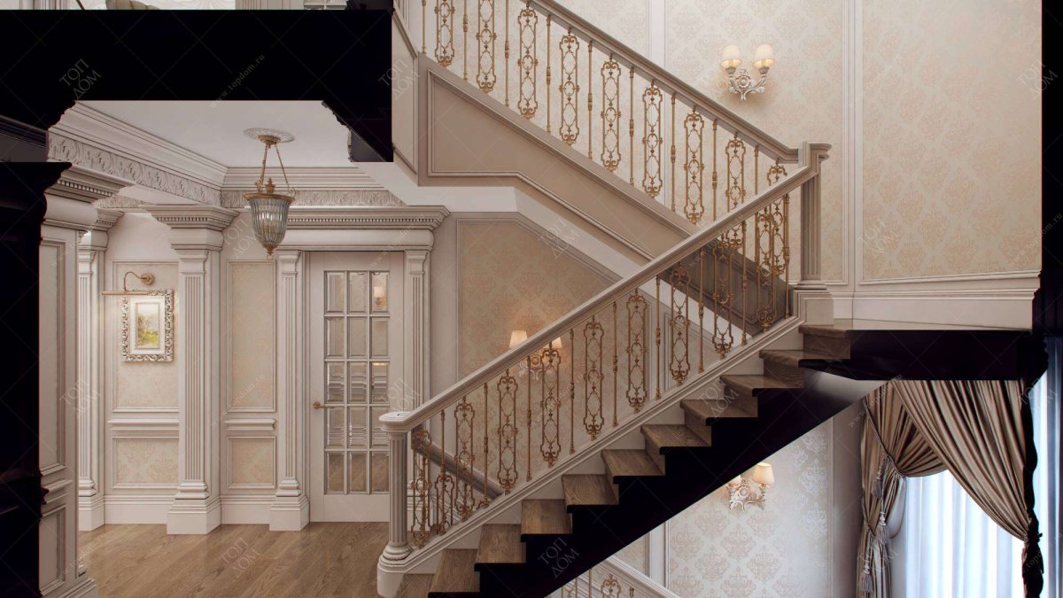 Лестница с колоннами