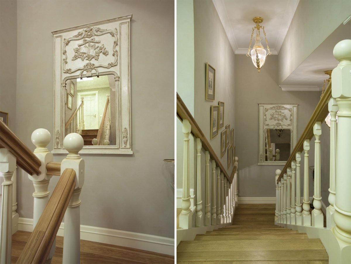 Декор стен на лестничном пролете