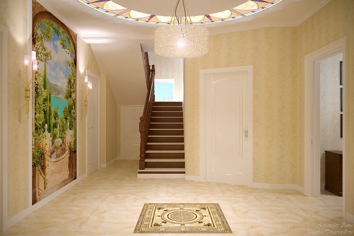 Отделка холла в частном доме