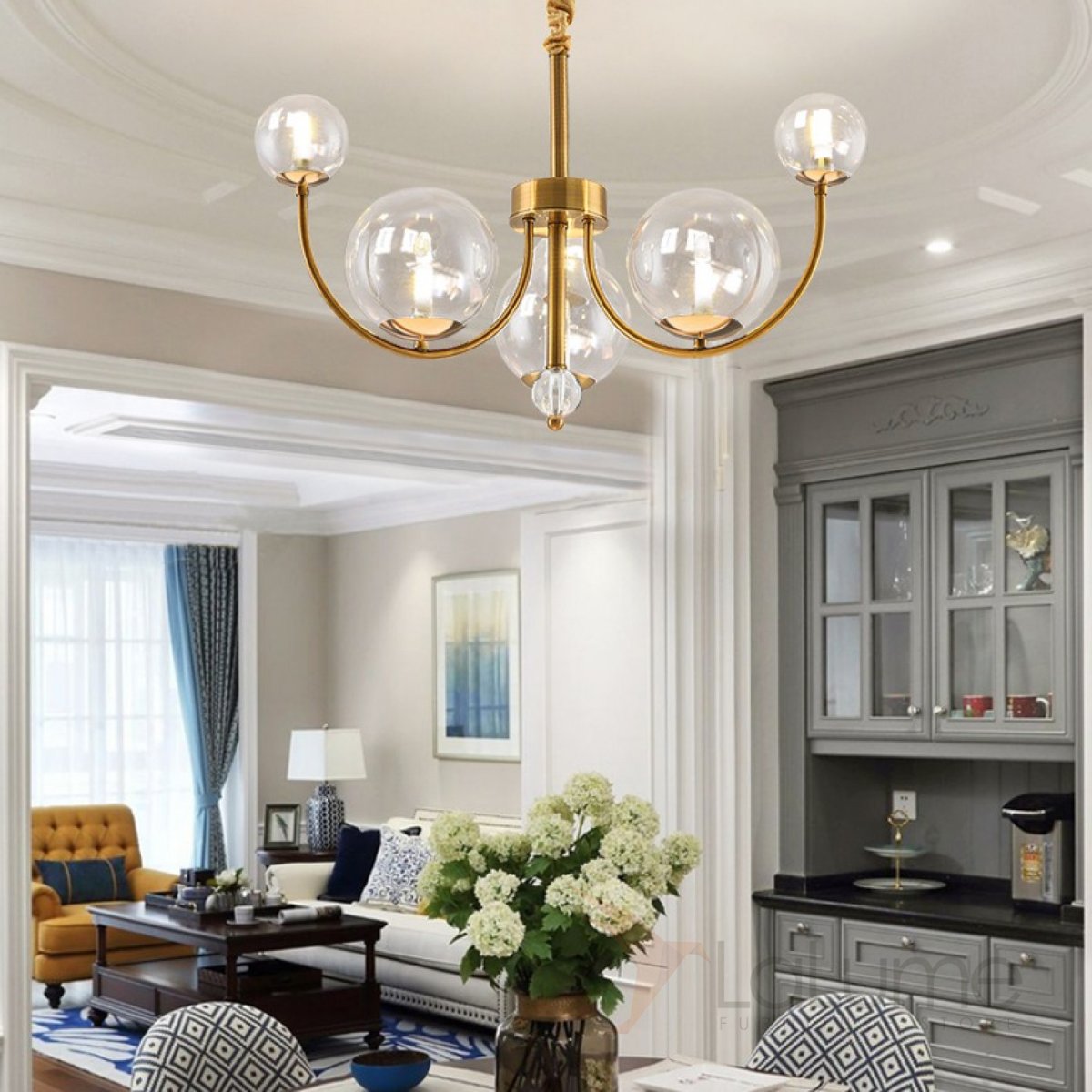 Люстры шары в интерьере