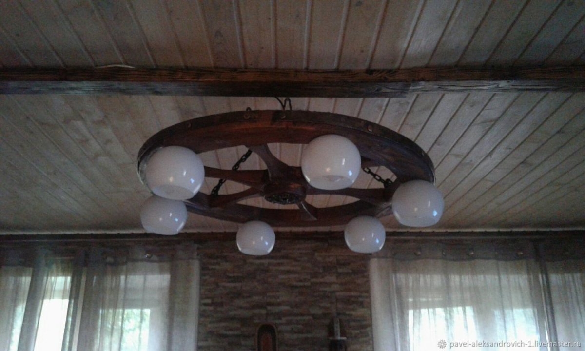 Люстра колесо телеги