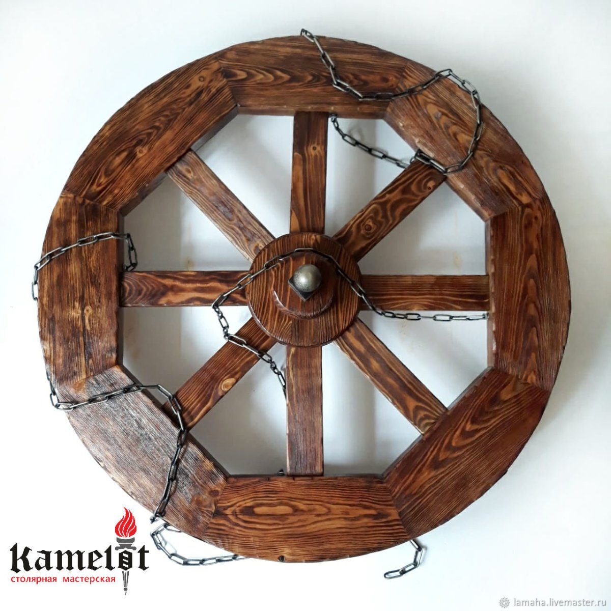 Кованые люстры из колеса