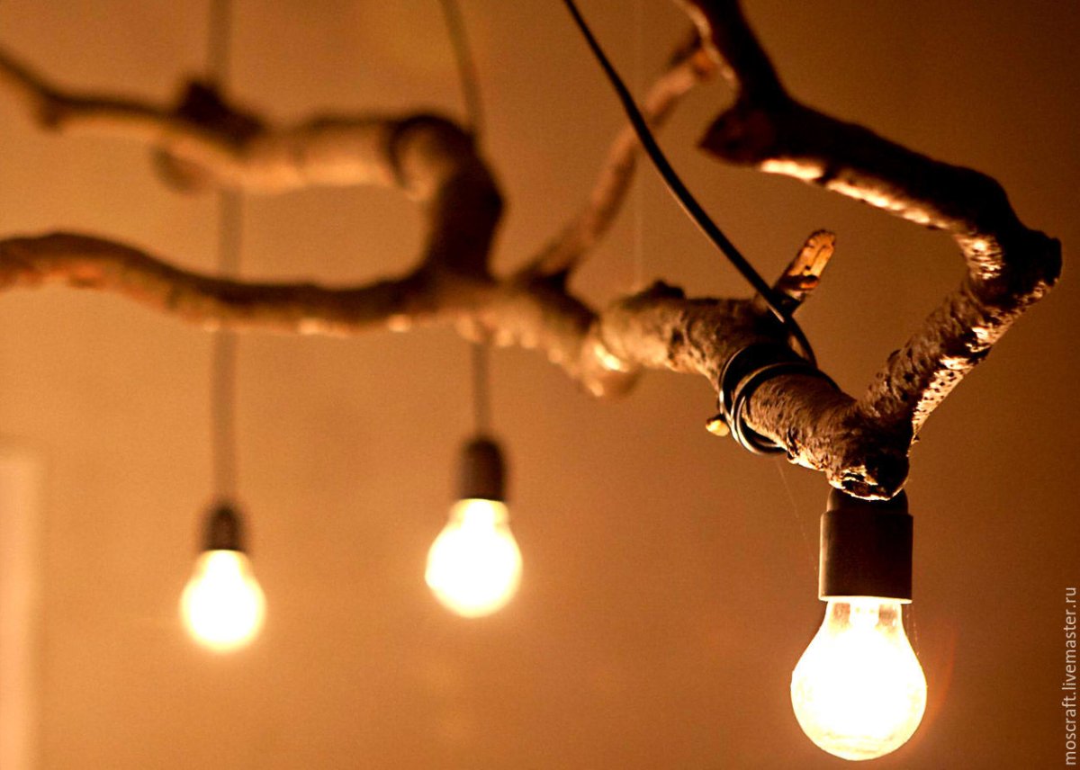 Лампа из веток