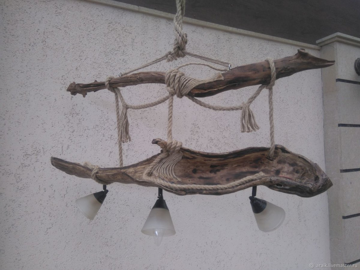Люстра лофт из коряги